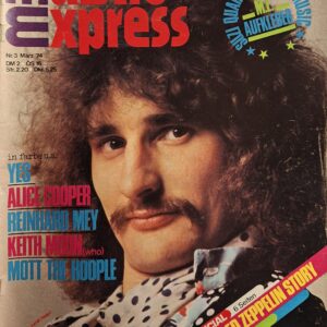 MUSIK EXPRESS | MENSILE IN LINGUA TEDESCA- N° 3 MARZO 1974 ( condizioni: EX, Keith Moon, Keith Emerson, Alice Cooper, mini poster WHO, Mott The Hoople, YES, Led Zeppelin-Story, etc. )