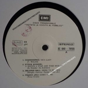 SIDE- A- COMMODORES / STEVIE WONDER / DELORES HALL / FRANCE JOLI /SIDE- B- GONZALEZ / RICK JAMES / BONNIE POINTER, etc.