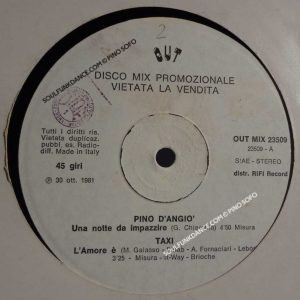 UNA NOTTE DA IMPAZZIRE/ L'AMORE E' / UN BIBERON DE ROCK' N ROLL / DOLCI CAREZZE / RIMANI CON ME