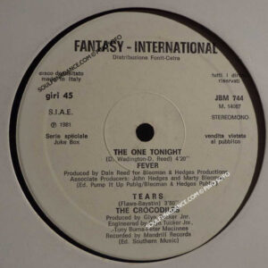 THE ONE TONIGHT-disco funky/ TEARS-pop / UN TAXI GIALLO / ROMA SPOGLIATA